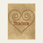Heart For Teacher Postcard