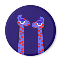 HEART GIRAFFES Button magnets