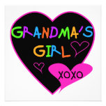 Heart Grandma's Girl T-shirts and Gifts Personalized Invitation