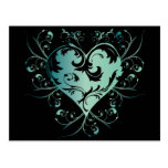 Heart green postcards