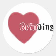 Heart Grinding Round Sticker