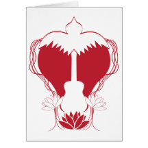 Heart Guitar Spirit Greeting Cards