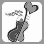 Heart Guitar White stickers