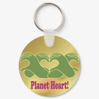 Heart Hand HeartMark Golden Chain by Planet Heart keychain
