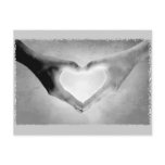Heart Hands B&W Photo Post Card