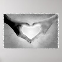 Heart Hands B&W Photo Print