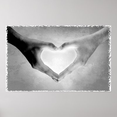 Heart Hands B&W Photo Print by VoXeeD