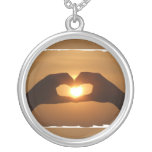 Heart Hands Sunset Necklace