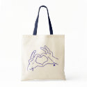 heart hands tote (blue image) bags