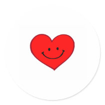 Heart (Happy Face) stickers by TeeZazzle Heart (Happy Face) stickers