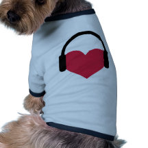 Heart headphones pet clothing