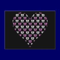 heart heart butterfly postcard
