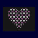 heart heart butterfly postcard