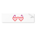 Heart hearts rose-pink eyeglasses rose colored gla bumper stickers