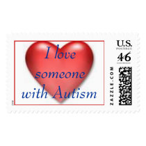 heart, I love someone with Autism postage