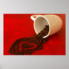 heart in coffee grounds print