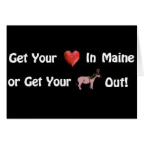 heart in maine black greeting card