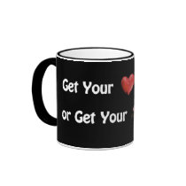 heart in maine black coffee mugs