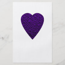 Heart in Purple Colors. Patterned Heart Design. Flyers