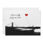 Heart in San Francisco Golden Gate Bridge Invitations