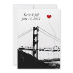 Heart in San Francisco Golden Gate Bridge Personalized Invites