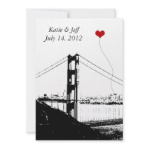Heart in San Francisco Golden Gate Bridge Personalized Invites
