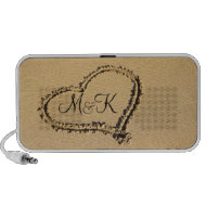 Heart in Sand Bride Groom Monograms Wedding doodle