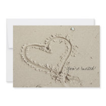 Heart in Sand Invitation