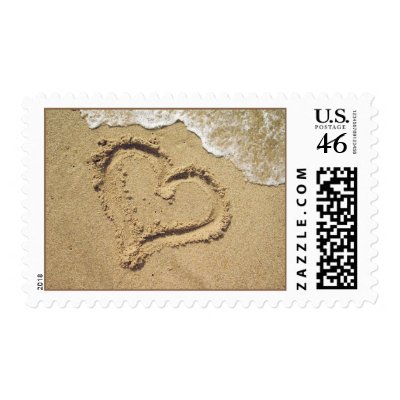 Heart in Sand Love stamps by PMCustomWeddings