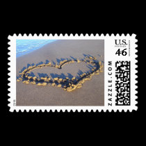 Heart in Sand Love stamps