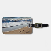 Heart in Sand Luggage Tag