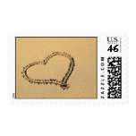 Heart in Sand Postage stamps