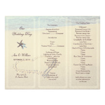 Heart in Sand Wedding Program Template Letterhead