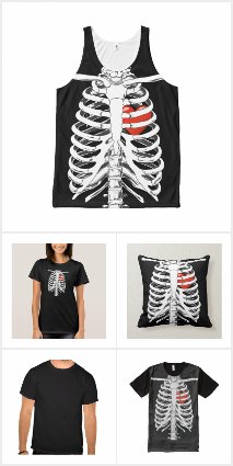 Heart In Skeleton Cage Halloween Collection