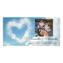 Heart in the Clouds, Blue Sky Romantic Love Personalized Photo Card