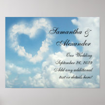 Heart in the Clouds, Blue Sky Romantic Love Print