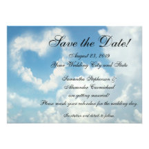 Heart in the Clouds Save the Date Custom Invitations