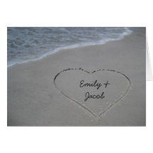 Heart in the Sand Beach Anniversary Party Invites Greeting Card