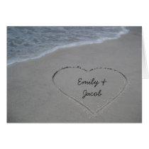 Heart in the Sand Beach Happy Anniversary Card