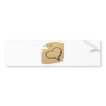 Heart in the sand bumper stickers by BurchellDesign Heart in the sand bumper stickers