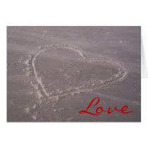 Heart in the Sand Love Card