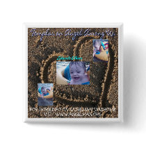 Heart in the sand square button by templarzion Heart in the sand square button