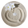 Heart in the Sand Round Sticker