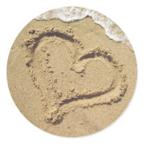 Heart in the Sand Wedding Stickers by PMCustomWeddings Heart in the Sand Wedding Stickers