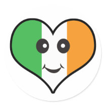 heart irish smiley stickers
