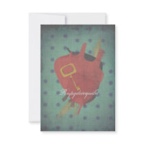 Heart Key Invitation