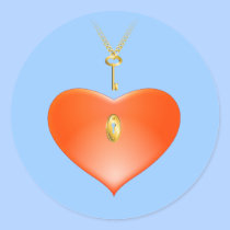 Heart & Key stickers