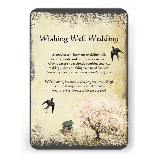 Heart Leaf Pink Tree Vintage Wishing Well Wedding Personalized Invitation