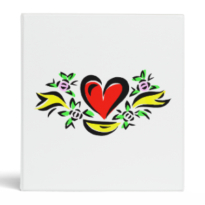 heart leaves yellow ribbon love design vinyl binder
