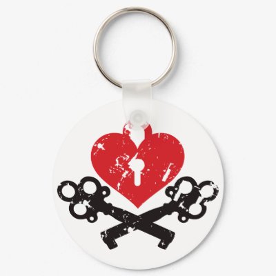 Heart Lock and Keys Keychains by visualnewbie